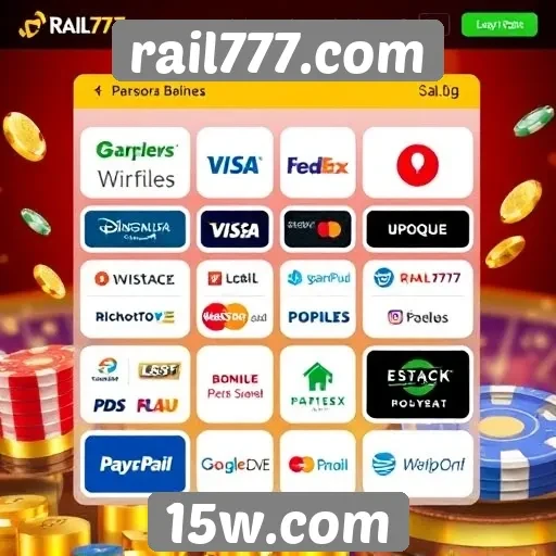 Opções de pagamento disponíveis no rail777.com